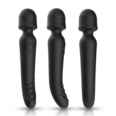 Μαλακή σιλικόνης Bendable AV ράβδων Massager ευφυής θέρμανση τελών λαιμών διπλή