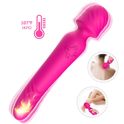 Μαλακή σιλικόνης Bendable AV ράβδων Massager ευφυής θέρμανση τελών λαιμών διπλή