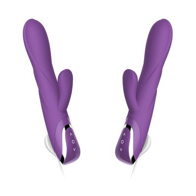 Μακρινός ελεγκτών δονητής κουνελιών σημείων Γ δονητών δομένος με τα αυτιά λαγουδάκι για το παιχνίδι γυναικών υποκίνησης κλειτορίδων