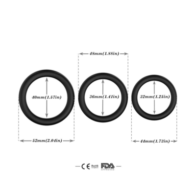 Τρία σε ένα μεγάλο μέγεθος 52mm δαχτυλιδιών IPX7 κοκκόρων Glans σιλικόνης για την εκσπερμάτωση καθυστέρησης